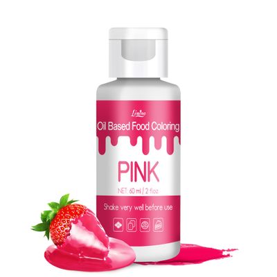 Oil Based Food Coloring for Chocolate - Vivid Food Coloring Set for Candy Melts, Baking, Cake Decorating, Fondant - Fat Soluble Food Color Dye for Icing, Cookie, Crafts - 2 fl.oz 60ml Bottles (Pink)