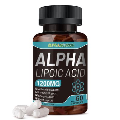 SUPRANOURISH Alpha Lipoic Acid 1200mg - ALA Supplement,Promote Antioxidant for Nerve, Energy and Metabolism,with Benfotiamine, Vitamins B1B12,60 Capsules