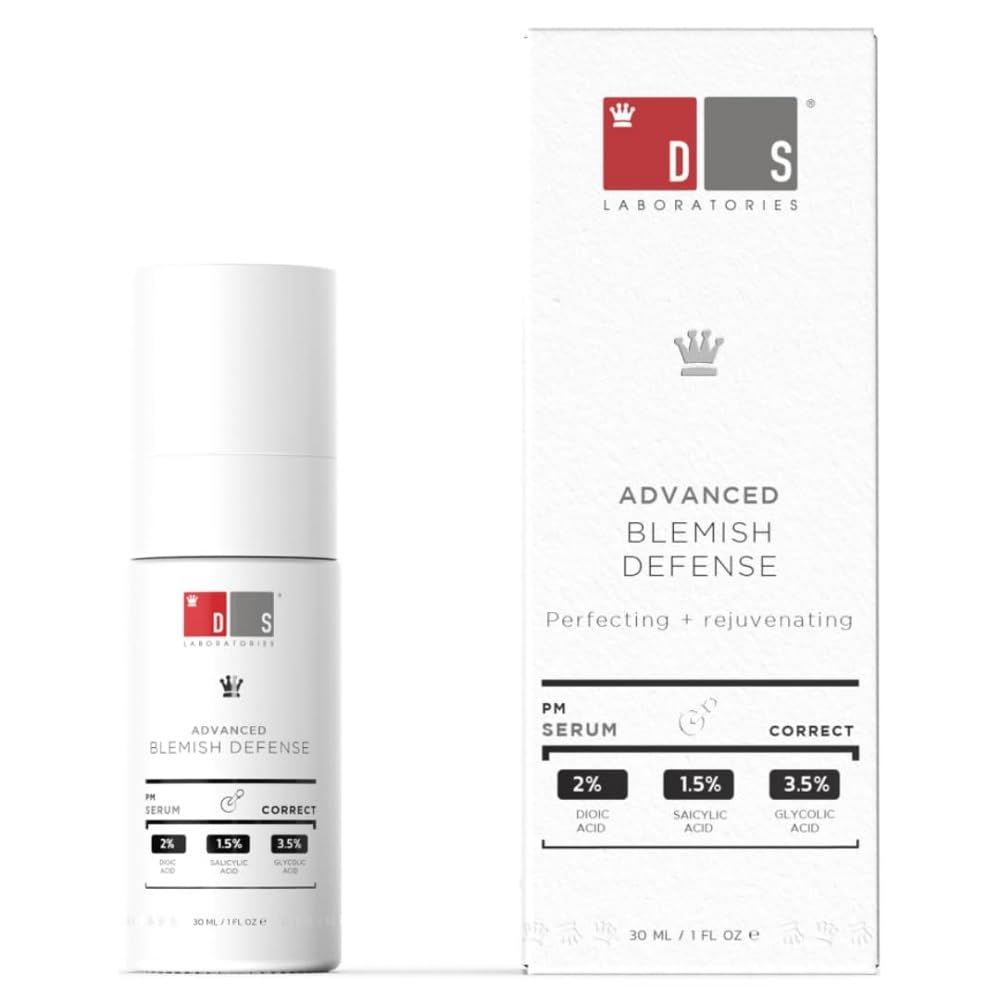 DS Labs Blemish Defense - Serum for Blemish Prone Aging Skin, Reduce Fine Lines and Wrinkle, Salicylic Acid, Sodium Hydroxide, Alpha Hydroxy and Beta Hydroxy, Paraben Free, 100 Vegan