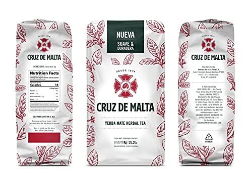 Yerba Mate CRUZ DE MALTA 2.2 lb 1kg Traditional Argentina Brew Gluten-Free Large Leaf Low Dust Yerba Mate