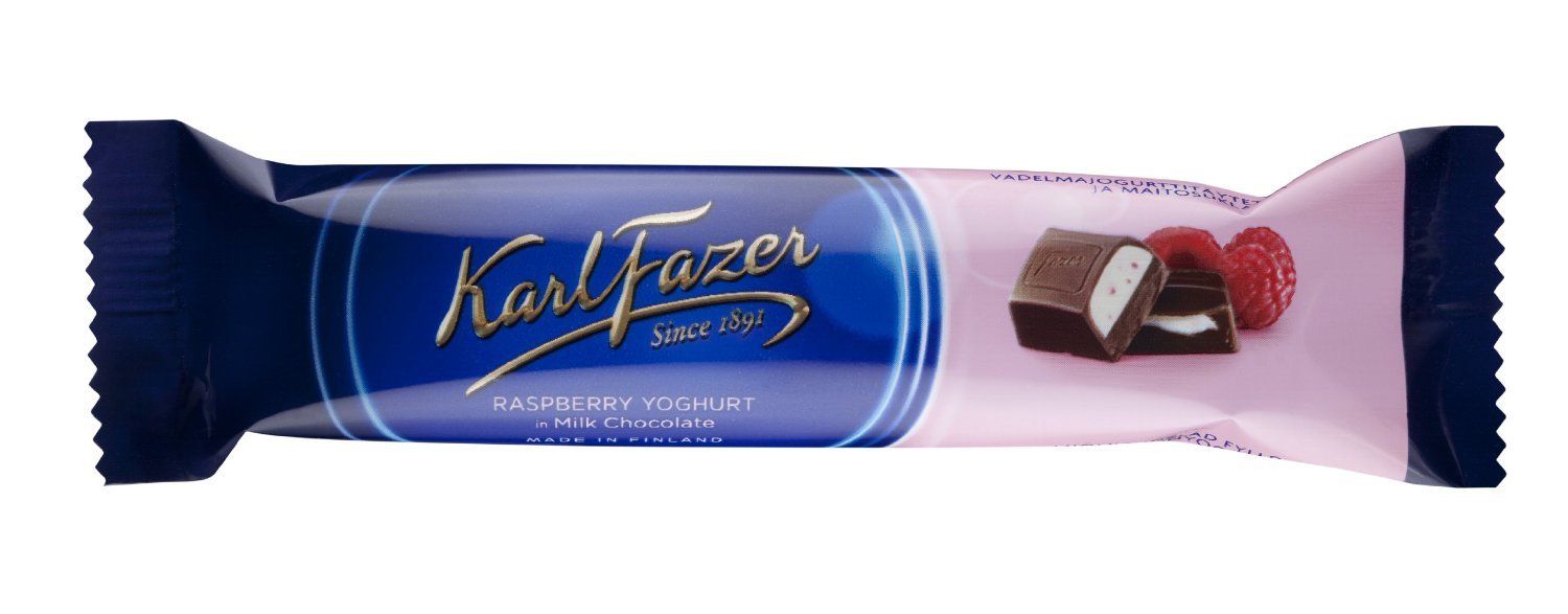 5 Bars x 37g of Karl Fazer Blue Raspberry Yoghurt in Milk Chocolate