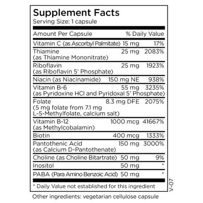 MethylPro B Complex L Methylfolate 5mg - Professional Strength Vitamin B Complex L-Methylfolate Supplement for Energy, Mood, Immune Support - Vitamin B Complex Supplement (30 Capsules)
