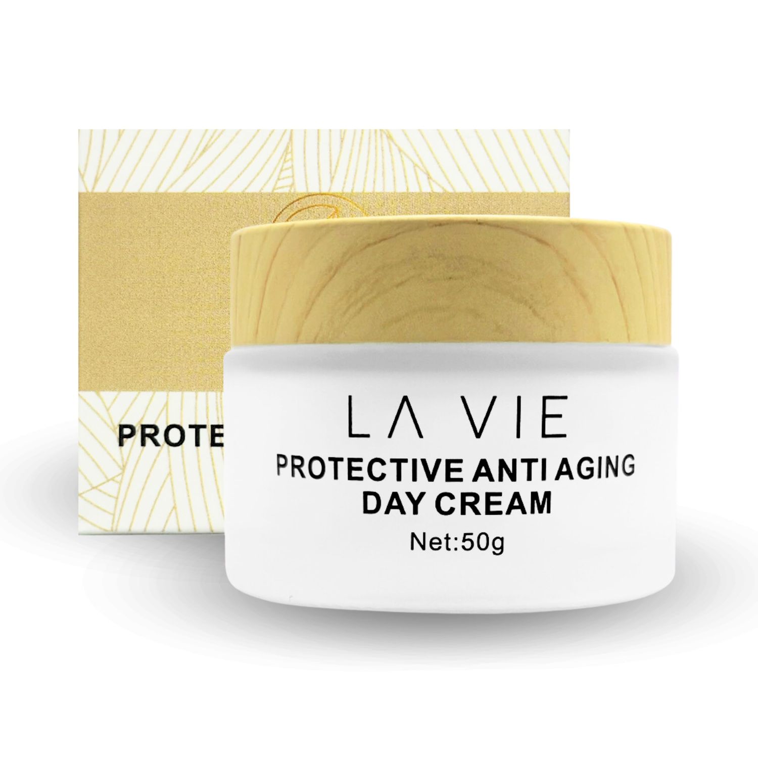 La Vie Protective Anti-Aging Face Cream - Day Cream with Hyaluronic Acid, Shea Butter Vitamins - Firming Face Cream with SPF Aloe Vera - 1.7Fl Oz