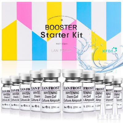 BB Facial Glow Starter Kit Serum Hyaluronic Acid Essence Skin Care, Whtening Stem Cell Culture Ampoule 0.27oz 12 Vials,Facial Treatment Booster Serum Kit