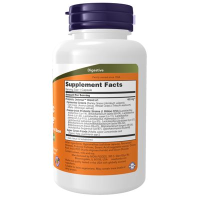 NOW Foods Supplements, Probiotic Defense, Probiotic Blend in a Whole Food Base with 1 Billion Organisms, 90 Veg Capsules