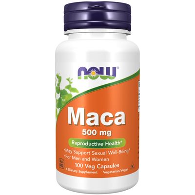 NOW Foods Supplements, Maca (Lepidium meyenii) 500 mg, For Men and Women, Reproductive Health, 100 Veg Capsules