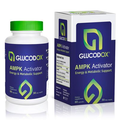 GlucodOX AMPK Activator Supplement - AMPK Enzyme, Metabolism Booster, Guggul Supplement for Body Management Longevity - Vegan Metabolic Support - 30 Day Supply (60 Capsules)