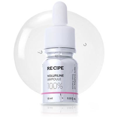 RECIPE Volufiline 100 Ampoule - Pure Volufiline Serum from Sourced from Sederma, France - DIY Skin Care Booster for Face Body - Hydrating Age-Defying Formula for Elevated Resilience (0.33 fl oz)
