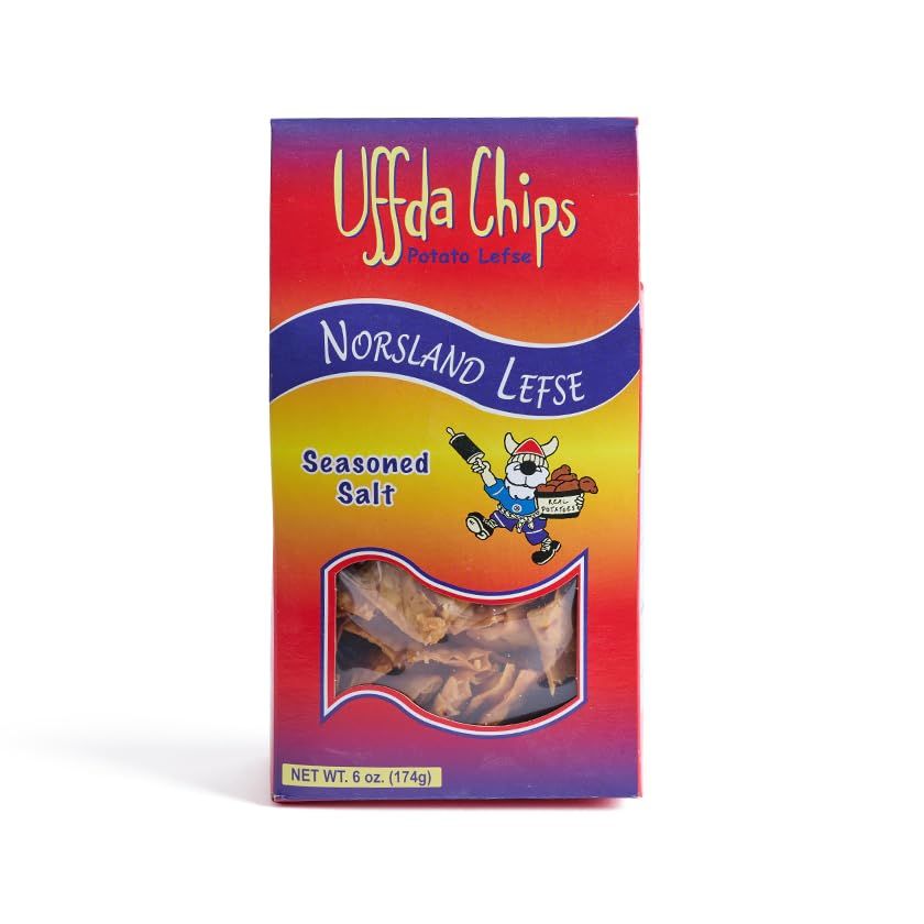 Uffda Chips - Made From Real Lefse - 6 oz - By Norsland Lefse (Seasoned Salt)