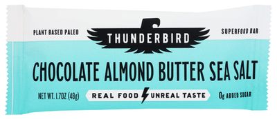 Thunderbird Energetica, Chocolate Almond Butter Sea Salt, No Sugar, Grain Free, Gluten Free, Non-GMO, Vegan, 1.7 Oz (Pack of 12)
