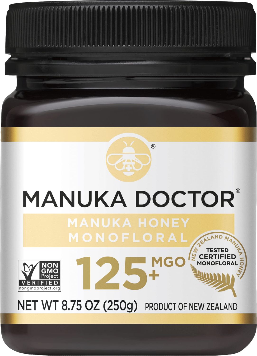 MANUKA DOCTOR - MGO 125 Manuka Honey Monofloral, 100 Pure New Zealand Honey. Certified. Guaranteed. RAW. Non-GMO (8.75 oz)