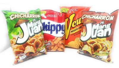 Jack &#39;n Jill Party Pack (Chicharron Sukang Paombong Espesyal Suka&#39;t Sili, V-Cut Potato Chips and Chippy Barbecue Chips)