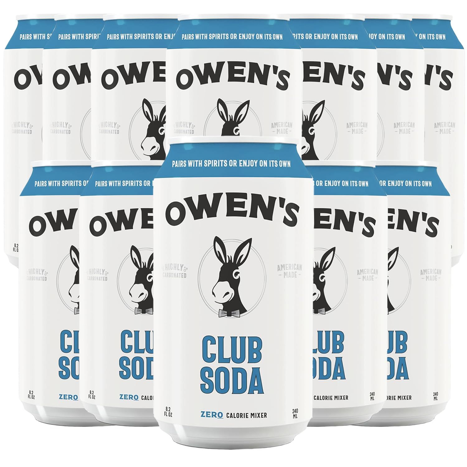 Owen s Craft Mixers Club Soda 12 Pack Handcrafted in the USA with Premium Ingredients Vegan Gluten-Free Soda Mocktail and Cocktail Mixer