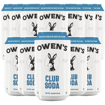 Owen s Craft Mixers Club Soda 12 Pack Handcrafted in the USA with Premium Ingredients Vegan Gluten-Free Soda Mocktail and Cocktail Mixer