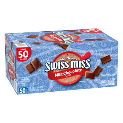 SwissMiss Hot Milk Chocolate Packets 50 Pack, Hot Milk Chocolate Mix, Hot Cocoa Mix Flavor (1.38 Ounce Each, Pack of 50)