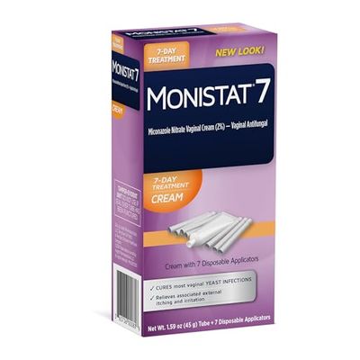 Monistat 7 Day Yeast Infection Treatment for Women, 7 Miconazole Cream Applications with 7 Disposable Applicators, 1 Pack