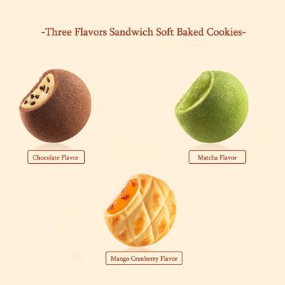 Sandwich Soft Baked Cookies,Cranberry Matcha Chocolate Tasting Cookie,Bakery Dessert Gifts,Instant Meal Snacks,Perfect with Coffee Tea or as a Snack(3 Bags,150g)