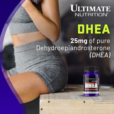 Ultimate Nutrition DHEA Supplement for Men Women, 25mg - Max Strength Testosterone, Libido Metabolism Booster for Hormonal Balance Lean Muscle Growth - Pure Dehydroepiandrosterone, 100 Capsules