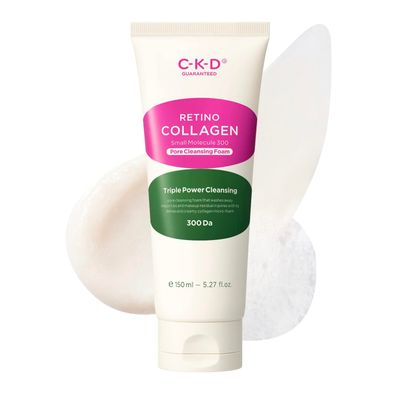 CKD Retino Collagen Pore Cleansing Foam - Gentle Hydrating Face Wash, Deeply Cleanses and Removes Makeup, Sebum Fine Dust, Minimizes and Refines Pores, Anti-Aging, Korean Skin Care. 5.07 fl oz