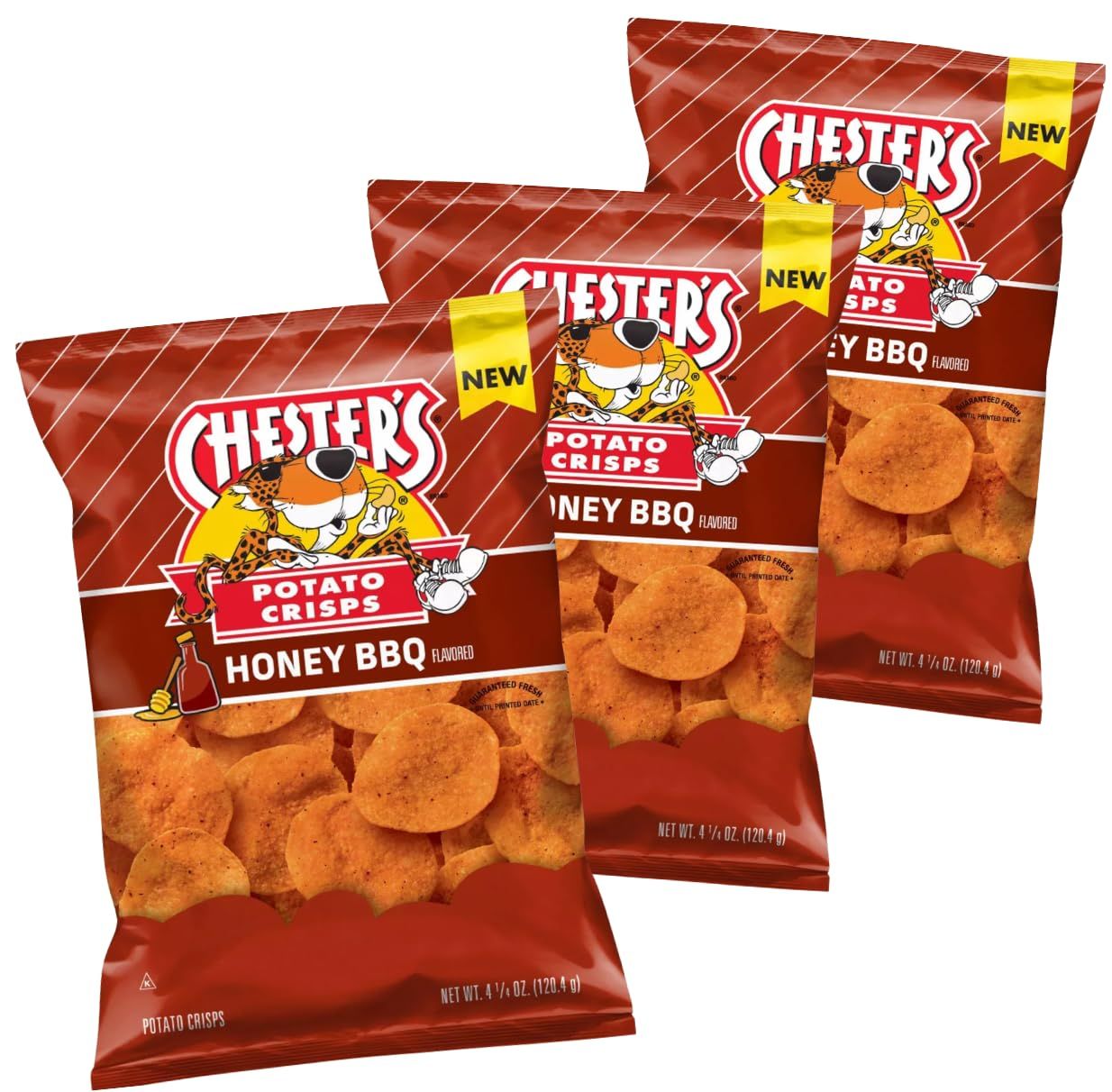 Chester Honey BBQ Potato Crisps, 4.25oz (Pack of 3)