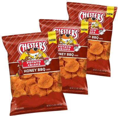 Chester Honey BBQ Potato Crisps, 4.25oz (Pack of 3)