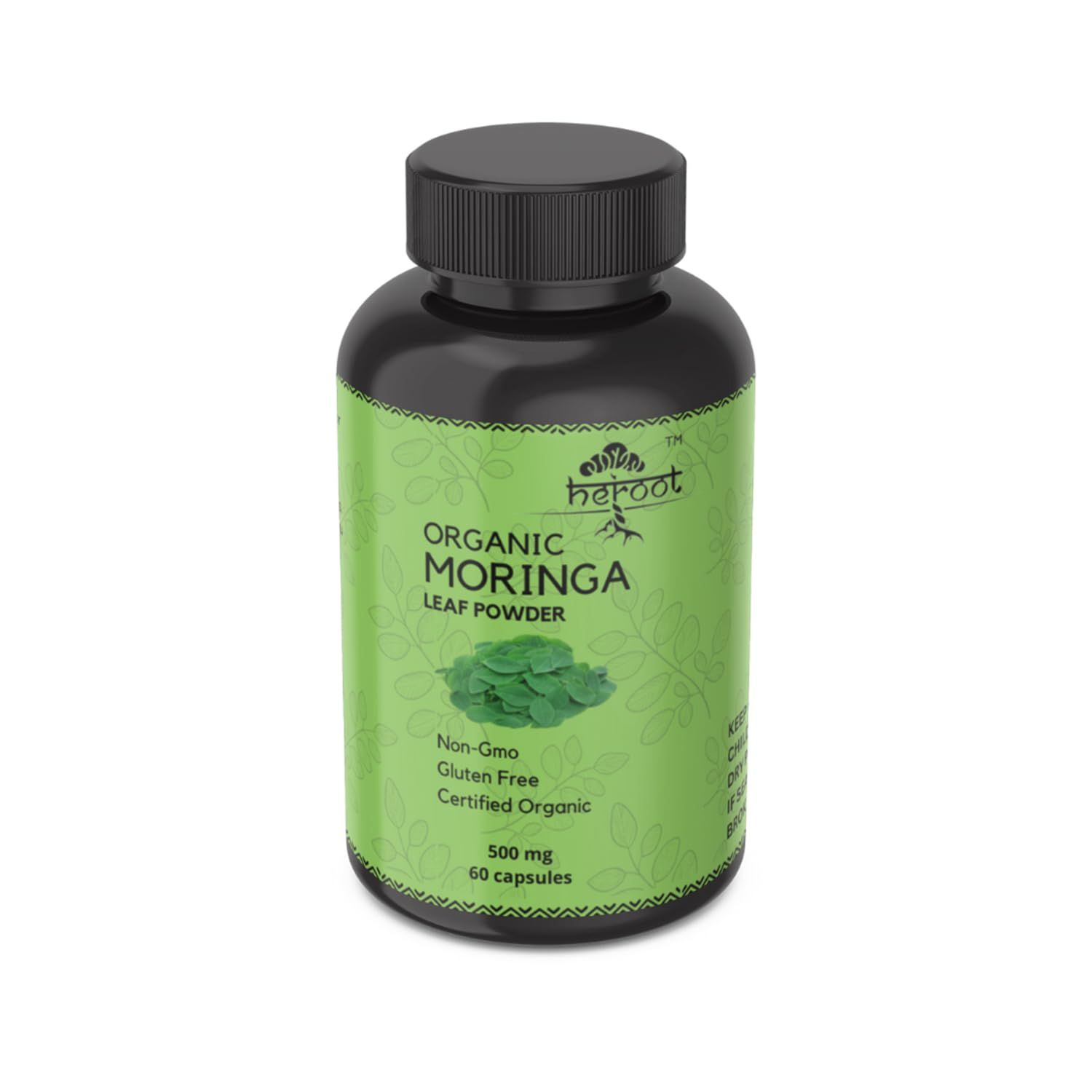 Organic Moringa Capsules Green Moringa Leaf Supplement for Energy, Metabolism Immune Support - 120 Capsules, Natural Superfood