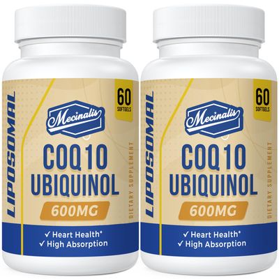 Liposomal CoQ10 Ubiquinol 600mg Softgels Superior Absorption Ubiquinol CoQ10 Supplement Powerful Active Antioxidant Form of Coenzyme Q10 Heart Function Energy Production 120 Softgels