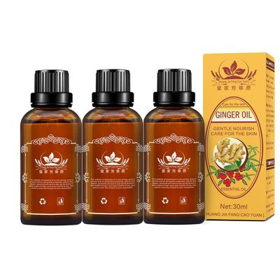 3 Pack Lymphatic Drainage Ginger Oil, Promote Blood Circulation Metabolism SPA Massage Oil.