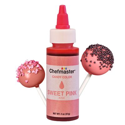 Chefmaster Sweet Pink Candy Color True-Tone Shades Oil-Based Professional-Grade Dye Chocolate, Strawberries, Cake Pops Decorating Easy-to-Use Manufactured in the USA 2 oz