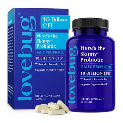 Lovebug Here's The Skinny Helps with Constipation, Gas Digestive Upset Multi-Strain 10 Billion CFU