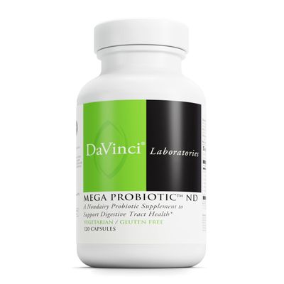 DaVinci Labs Mega Probiotic ND - Non-Dairy Probiotic Supplement Supports Gut, Digestive Brain Health - Gut Health Support Supplement with Non-Dairy Complex - 120 Vegetarian Caps