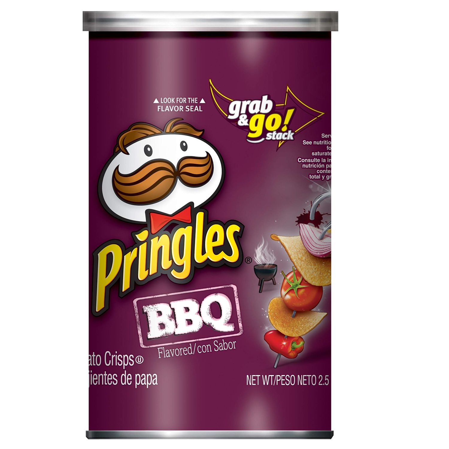 Pringles BBQ Grab and Go Pack, 2.5 Ounce (Pack of 12)