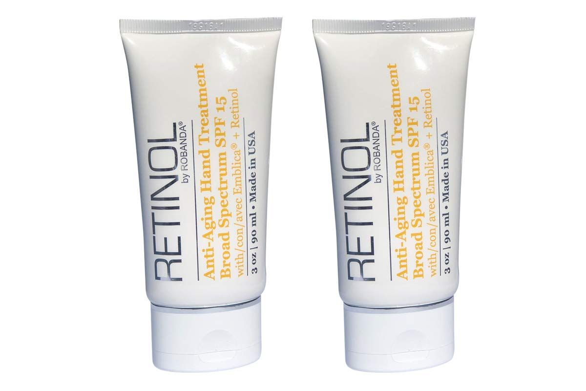 Robanda Retinol Anti-Aging Hand Treatment Broad Spectrum SPF 15 Retinol Cream to Repair Dry Skin, 2 pack