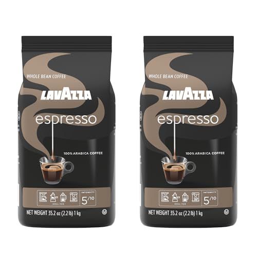 Lavazza Espresso Whole Bean Coffee Blend, Medium Roast, 2.2 lb Bag (Pack of 2)