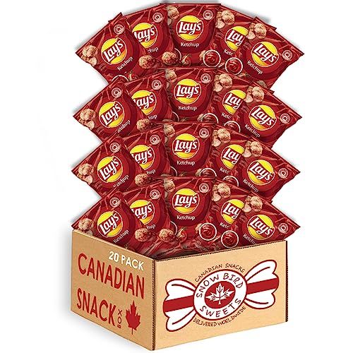 Lays ketchup chips 20 Pack Minis (40g each) ketchup lays chips lays ketchup chips canada lays ketchup potato chips canadian lays ketchup chips lays potato chips ketchup flavor - by Snowbird Sweets