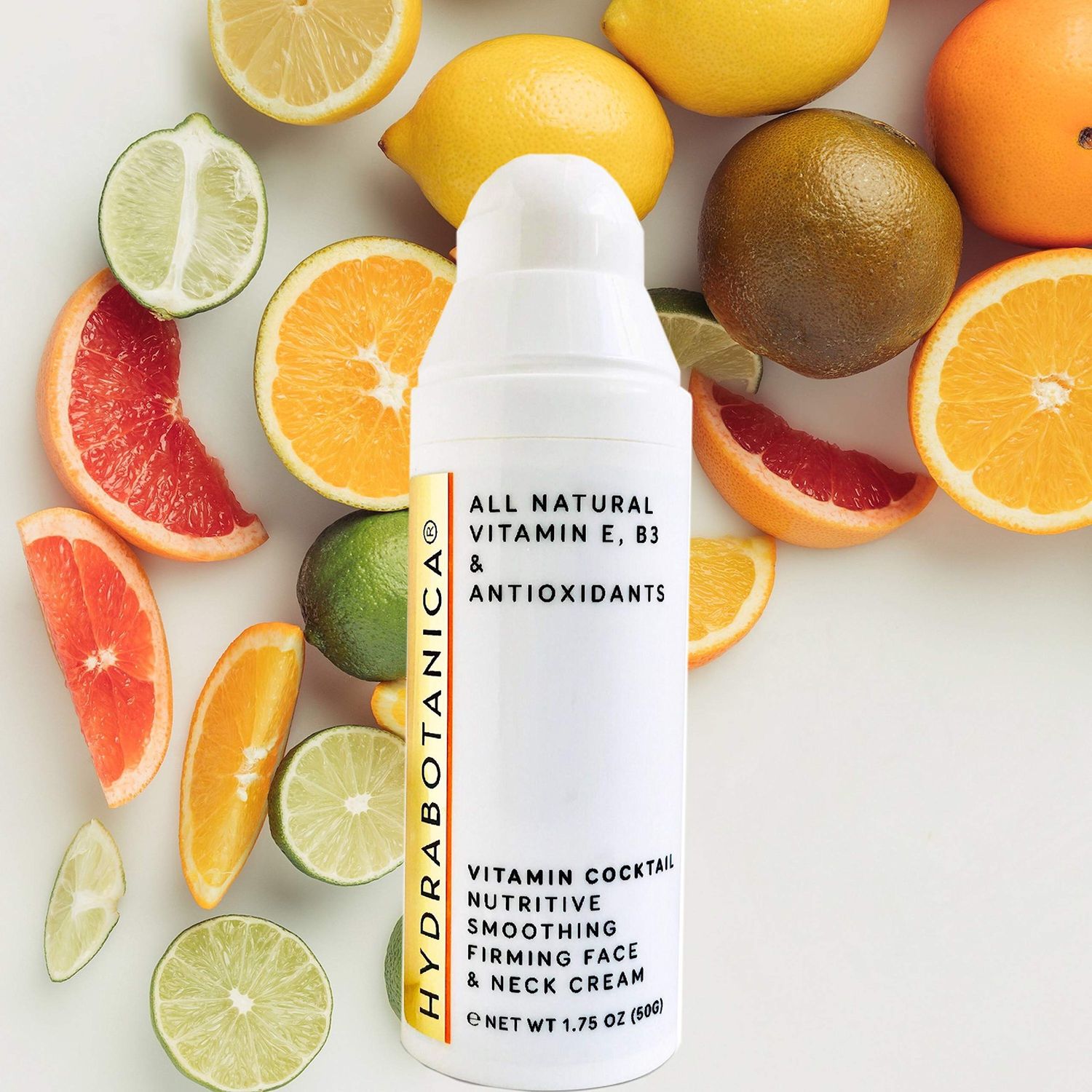 HYDRA BOTANICA Antiaging Firming Cream for Face and Neck Moisturizer 1.7oz - All Natural VeganAdvanced Science wVitamin E, Vitamin B3, Vitamin C, Antioxidants Nourish, Plump, Unscented