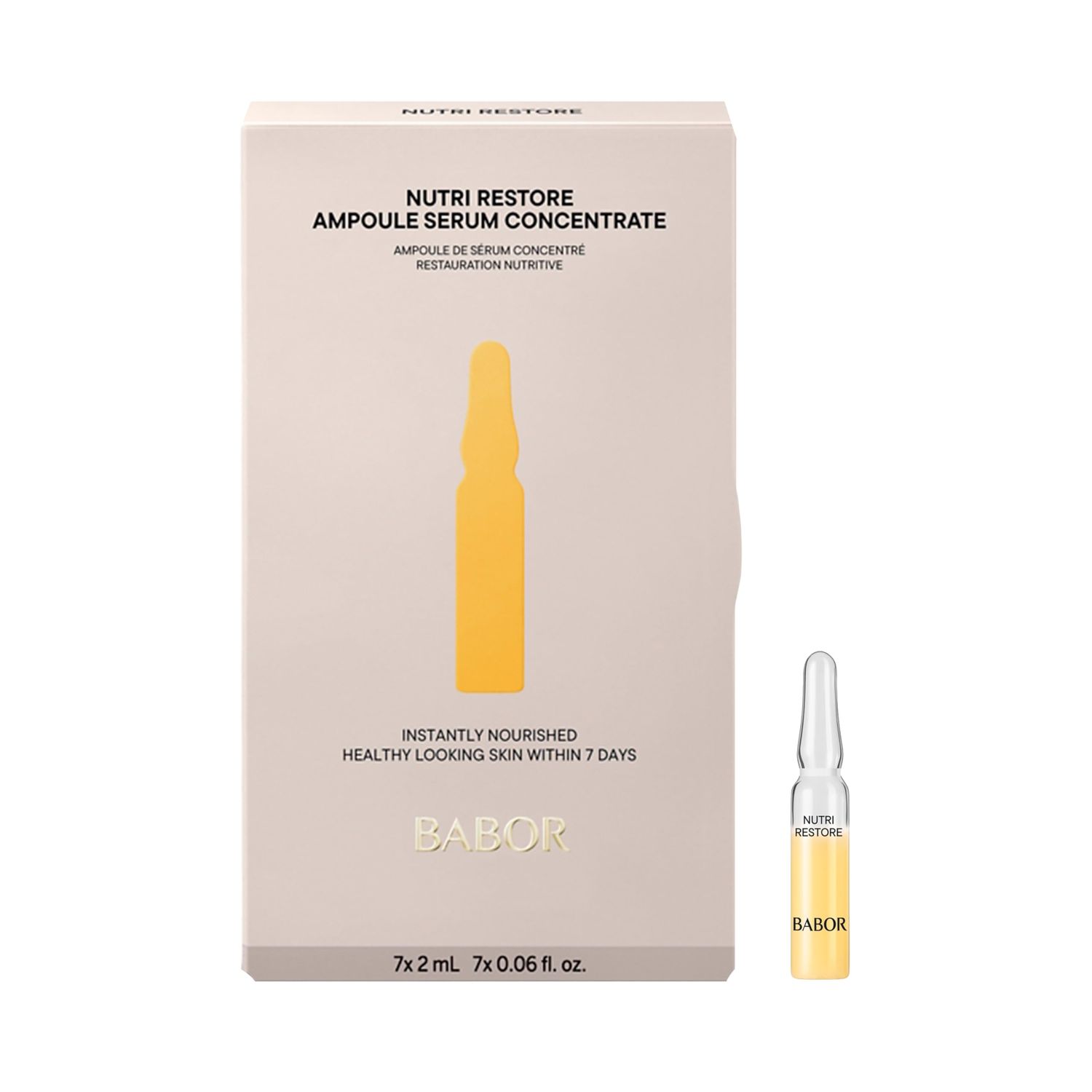 BABOR Nutri Restore Restorative Serum Ampoules for the Face, for Intensely Nourished and Healthy Skin, Vegan Formula, with Amino Acids and Argan Oil, Ampoule Concentrates, 7 x 2 ml