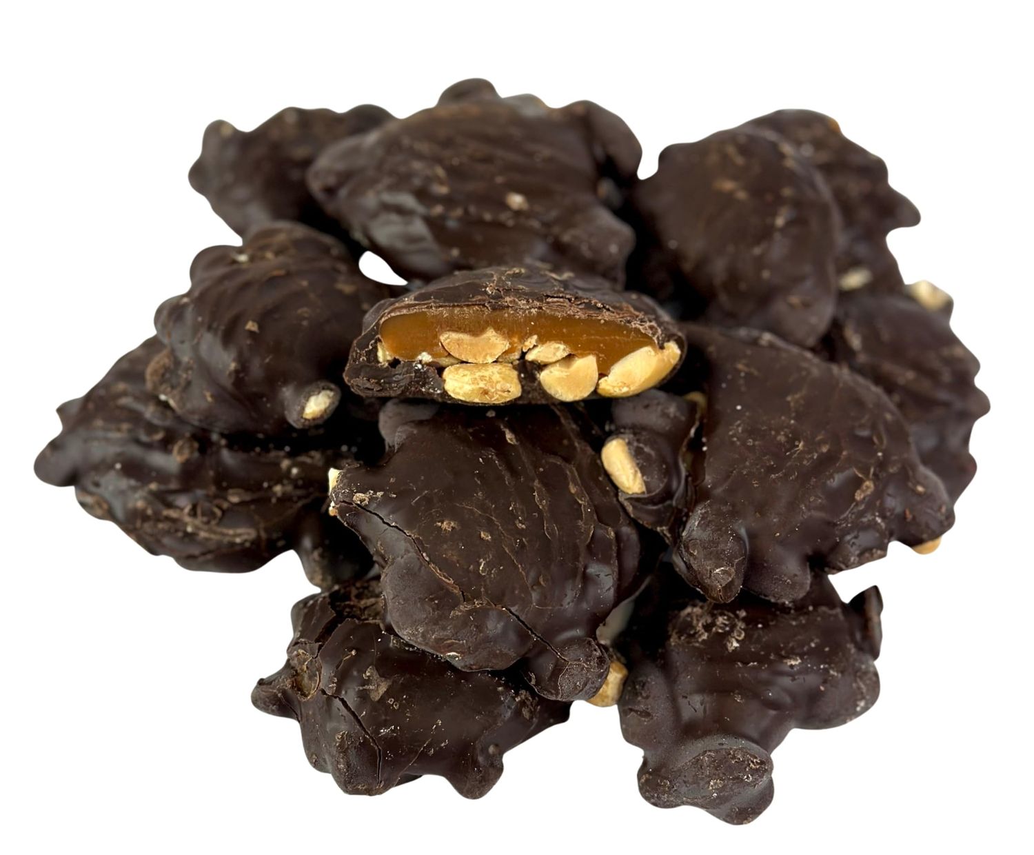 Cozy Confections Dark Chocolate Caramel Peanut Clusters, 1 Pound