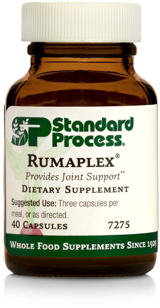 Standard Process Inc. Rumaplex - Whole Food Bone Support and Bone Health, Cholesterol and Joint Support with Betaine Hydrochloride, Rice Bran, Soy Protein, Spanish Moss, Swiss Chard - 40 Capsules
