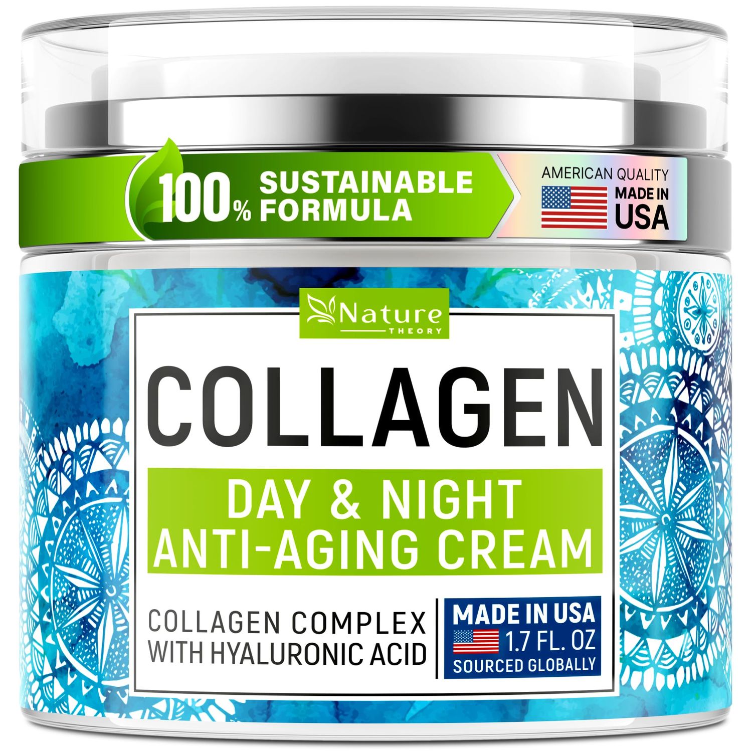 Collagen Cream for Face with Retinol Hyaluronic Acid - Face Moisturizer for Women Men - Skin Tightening Firming Cream - Anti Aging Face Wrinkle Cream, Day Night Moisturizing Facial Cream - 1.7oz