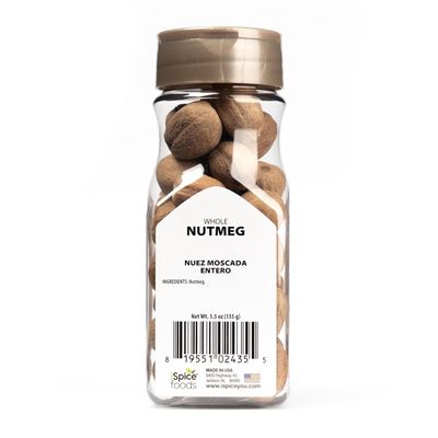 iSpice Premium nutmeg, whole nutmeg is Gluten Free and Non-GMO, 100 Natural, whole is used in Coffee, tea, hot chocolate, curries, sauces, mutton, vegetable recipes 5.5 Oz (155g)