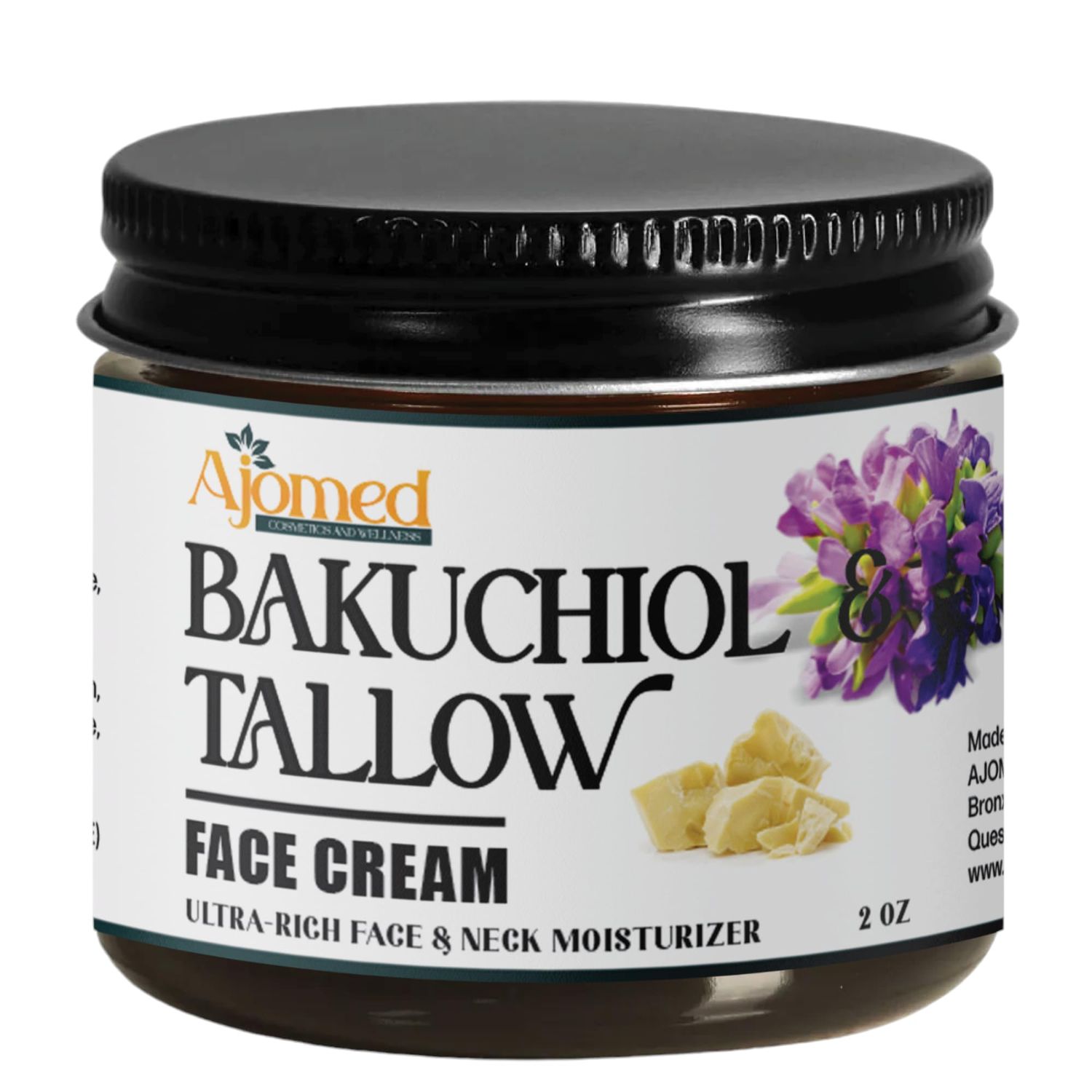 Beef tallow face cream with 2 Bakuchiol oil- Handmade NON GREASY anti aging tallow for skin- face moisturizer, Natural retinol- eczema cream, anti wrinkle, fine lines (Frankincense)