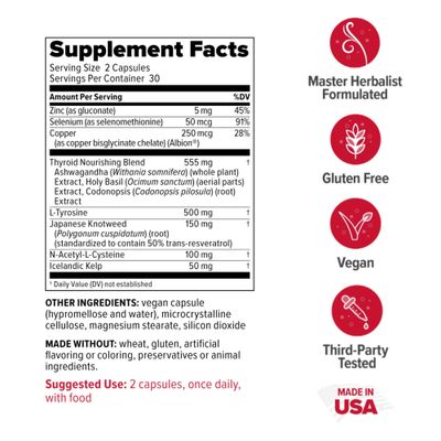 Redd Remedies, Thyroid Strong, Supports Healthy Thyroid Function and Balance, 60 Vegan Capsules