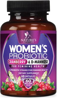 Probiotics for Women 60 Billion CFU - 16 Strains, Prebiotics Cranberry, PH Balance, Digestive Health, Vaginal Immune Support, Womens Probiotic for Gut Health, Shelf Stable - 60 Capsules
