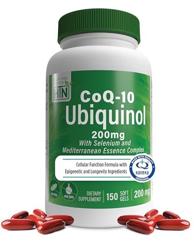 Health Thru Nutrition Ubiquinol 200mg 150 Servings with Selenium and Mediterranean Essence Complex Cellular Function Formula with Epigenetic and Longevity Ingredients Non-GMO Kaneka Qh