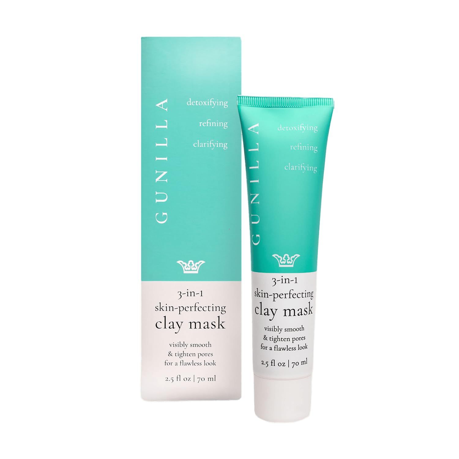 GUNILLA Skin Perfecting Clay Mask, Vegan, No Additives, 3-in-1 Deep Pore Cleansing Facial Mask, Refining, Detox Spot Treatment, All-Natural, Pro-Grade, 35 Clay Masks 2.5 fl oz - Made in Sweden.