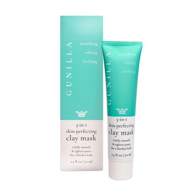 GUNILLA Skin Perfecting Clay Mask, Vegan, No Additives, 3-in-1 Deep Pore Cleansing Facial Mask, Refining, Detox Spot Treatment, All-Natural, Pro-Grade, 35 Clay Masks 2.5 fl oz - Made in Sweden.