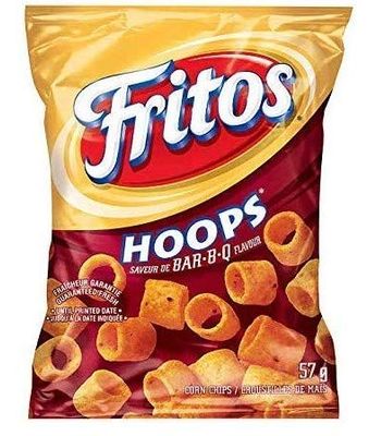 Fritos Hoops Bar-B-Q Corn Chips 57g2oz - 10 Pack Imported from Canada