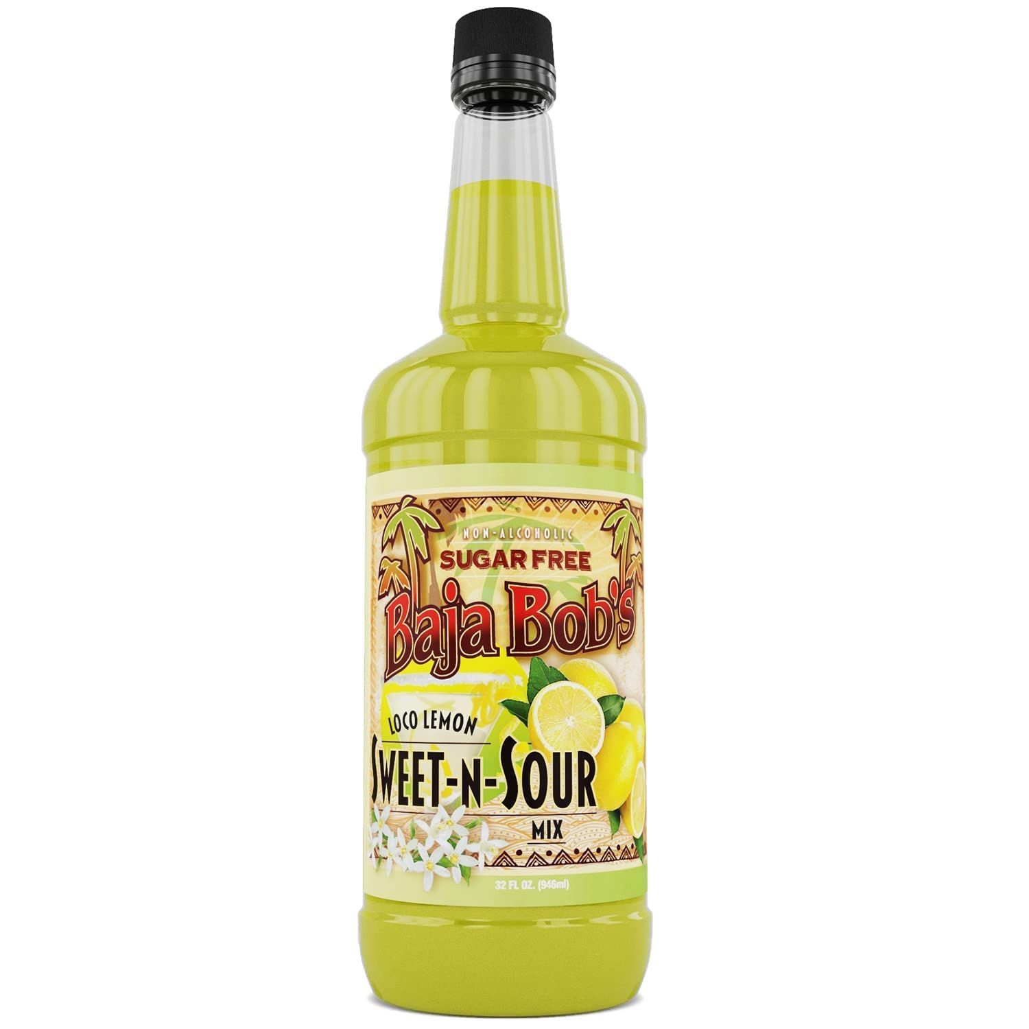 Baja Bob&#39;s Sweet n Sour Mix 32oz Bottle - Sugar Free Cocktail Mixer - Keto Friendly - Low Calorie - Low Carb - Non-Alcoholic Mix
