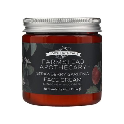 Farmstead Apothecary 100 Natural Anti-Aging Face Cream with Jojoba Oil, 4 oz (Strawberry Gardenia)